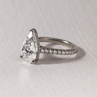 Round Halo, Pave & Split Shank Engagement Ring – 1.93 CT Lab Grown Diamond