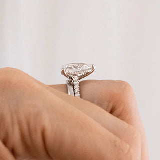 Round Halo, Pave & Split Shank Engagement Ring – 1.93 CT Lab Grown Diamond