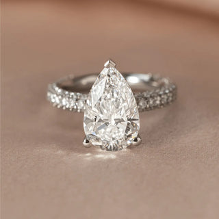 Round Halo, Pave & Split Shank Engagement Ring – 1.93 CT Lab Grown Diamond