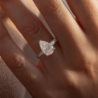 Round Halo, Pave & Split Shank Engagement Ring – 1.93 CT Lab Grown Diamond