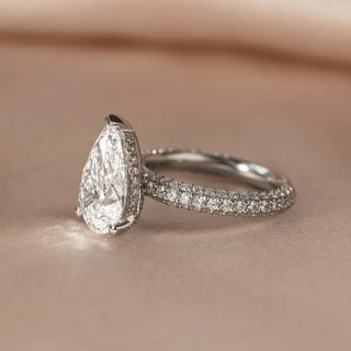 Round Halo, Pave & Split Shank Engagement Ring – 1.93 CT Lab Grown Diamond
