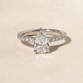 Round Halo, Pave & Split Shank Engagement Ring – 1.93 CT Lab Grown Diamond
