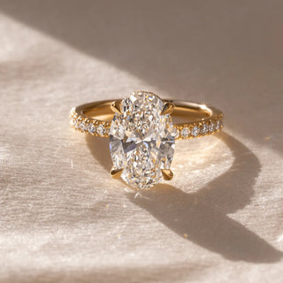 Round Halo, Pave & Split Shank Engagement Ring – 1.93 CT Lab Grown Diamond