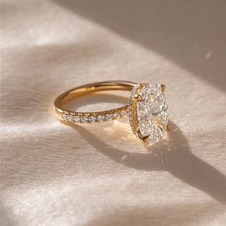 Round Halo, Pave & Split Shank Engagement Ring – 1.93 CT Lab Grown Diamond