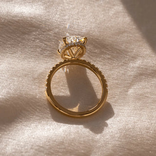 Round Halo, Pave & Split Shank Engagement Ring – 1.93 CT Lab Grown Diamond
