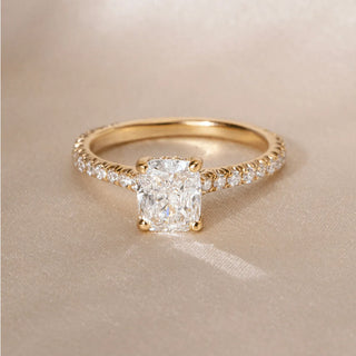 Round Halo, Pave & Split Shank Engagement Ring – 1.93 CT Lab Grown Diamond