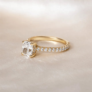 Round Halo, Pave & Split Shank Engagement Ring – 1.93 CT Lab Grown Diamond