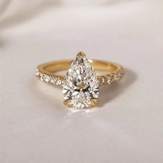Round Halo, Pave & Split Shank Engagement Ring – 1.93 CT Lab Grown Diamond
