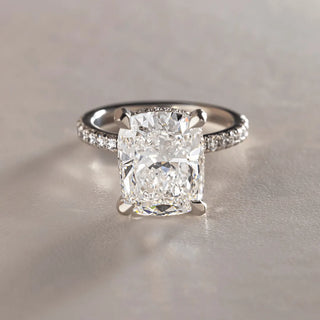 Round Halo, Pave & Split Shank Engagement Ring – 1.93 CT Lab Grown Diamond