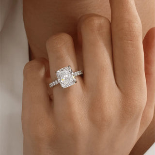 Round Halo, Pave & Split Shank Engagement Ring – 1.93 CT Lab Grown Diamond