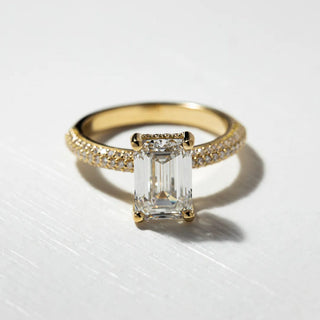 Round Halo, Pave & Split Shank Engagement Ring – 1.93 CT Lab Grown Diamond