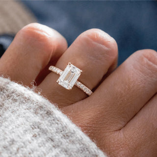 Round Halo, Pave & Split Shank Engagement Ring – 1.93 CT Lab Grown Diamond