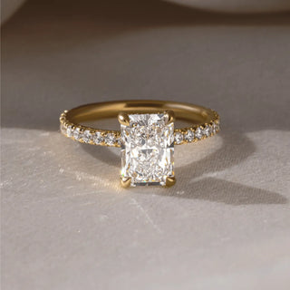 Round Halo, Pave & Split Shank Engagement Ring – 1.93 CT Lab Grown Diamond