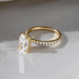 Round Halo, Pave & Split Shank Engagement Ring – 1.93 CT Lab Grown Diamond