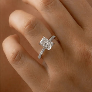 Round Halo, Pave & Split Shank Engagement Ring – 1.93 CT Lab Grown Diamond