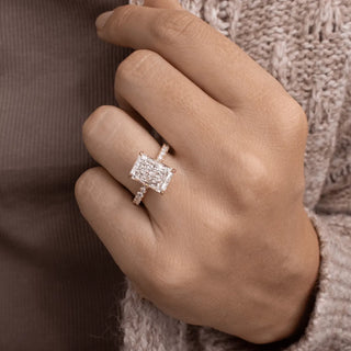Round Halo, Pave & Split Shank Engagement Ring – 1.93 CT Lab Grown Diamond