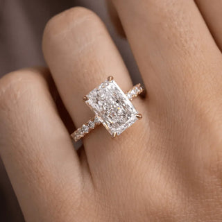 Round Halo, Pave & Split Shank Engagement Ring – 1.93 CT Lab Grown Diamond