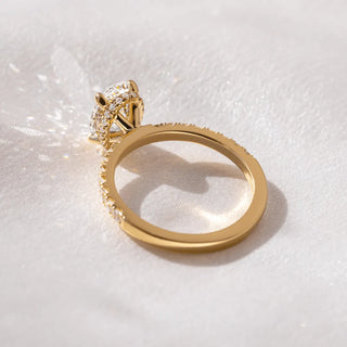 Round Halo, Pave & Split Shank Engagement Ring – 1.93 CT Lab Grown Diamond