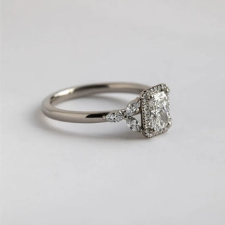 Round Halo, Pave & Split Shank Engagement Ring – 1.93 CT Lab Grown Diamond