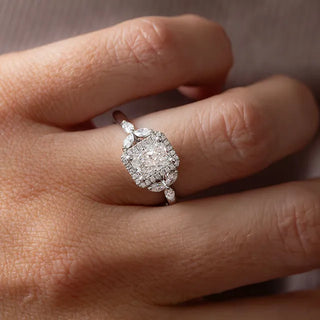 Round Halo, Pave & Split Shank Engagement Ring – 1.93 CT Lab Grown Diamond