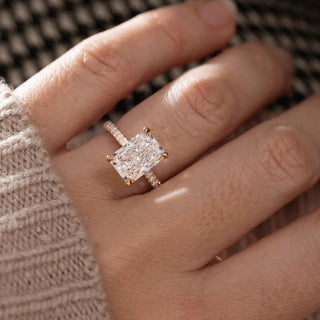 Round Halo, Pave & Split Shank Engagement Ring – 1.93 CT Lab Grown Diamond
