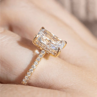 Round Halo, Pave & Split Shank Engagement Ring – 1.93 CT Lab Grown Diamond