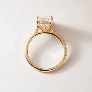 Round Halo, Pave & Split Shank Engagement Ring – 1.93 CT Lab Grown Diamond