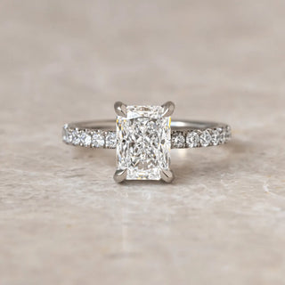 Round Halo, Pave & Split Shank Engagement Ring – 1.93 CT Lab Grown Diamond