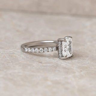 Round Halo, Pave & Split Shank Engagement Ring – 1.93 CT Lab Grown Diamond