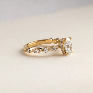 Round Halo, Pave & Split Shank Engagement Ring – 1.93 CT Lab Grown Diamond