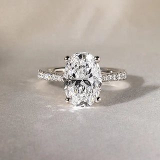 Round Halo, Pave & Split Shank Engagement Ring – 1.93 CT Lab Grown Diamond