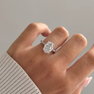 Round Halo, Pave & Split Shank Engagement Ring – 1.93 CT Lab Grown Diamond