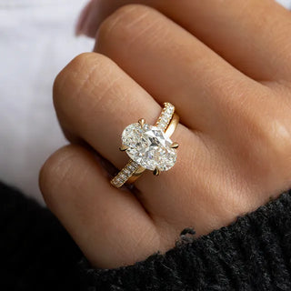 Round Halo, Pave & Split Shank Engagement Ring – 1.93 CT Lab Grown Diamond