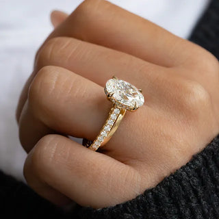 Round Halo, Pave & Split Shank Engagement Ring – 1.93 CT Lab Grown Diamond