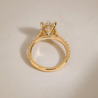 Round Halo, Pave & Split Shank Engagement Ring – 1.93 CT Lab Grown Diamond