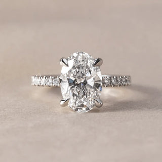 Round Halo, Pave & Split Shank Engagement Ring – 1.93 CT Lab Grown Diamond