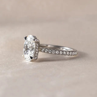 Round Halo, Pave & Split Shank Engagement Ring – 1.93 CT Lab Grown Diamond