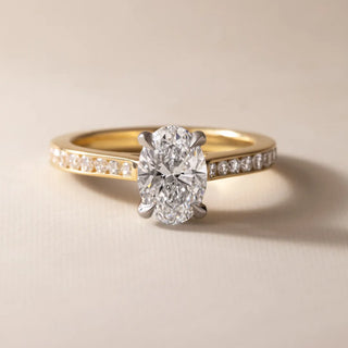 Round Halo, Pave & Split Shank Engagement Ring – 1.93 CT Lab Grown Diamond