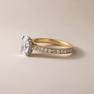 Round Halo, Pave & Split Shank Engagement Ring – 1.93 CT Lab Grown Diamond