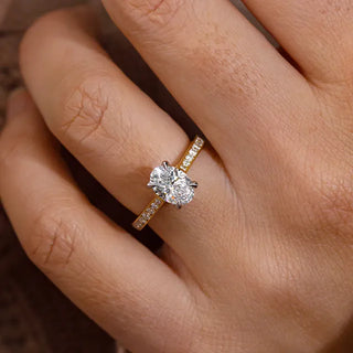 Round Halo, Pave & Split Shank Engagement Ring – 1.93 CT Lab Grown Diamond