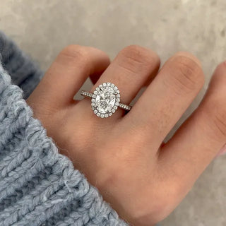 Round Halo, Pave & Split Shank Engagement Ring – 1.93 CT Lab Grown Diamond