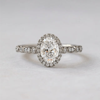 Round Halo, Pave & Split Shank Engagement Ring – 1.93 CT Lab Grown Diamond