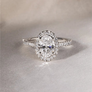 Round Halo, Pave & Split Shank Engagement Ring – 1.93 CT Lab Grown Diamond