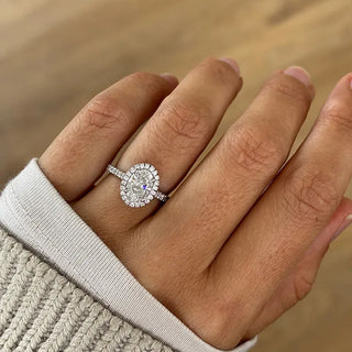 Round Halo, Pave & Split Shank Engagement Ring – 1.93 CT Lab Grown Diamond