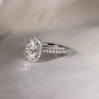 Round Halo, Pave & Split Shank Engagement Ring – 1.93 CT Lab Grown Diamond