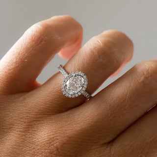 Round Halo, Pave & Split Shank Engagement Ring – 1.93 CT Lab Grown Diamond