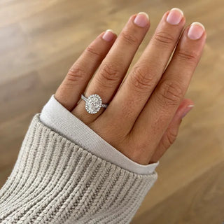 Round Halo, Pave & Split Shank Engagement Ring – 1.93 CT Lab Grown Diamond