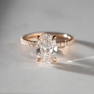 Round Halo, Pave & Split Shank Engagement Ring – 1.93 CT Lab Grown Diamond