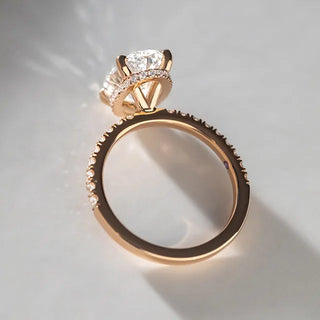 Round Halo, Pave & Split Shank Engagement Ring – 1.93 CT Lab Grown Diamond