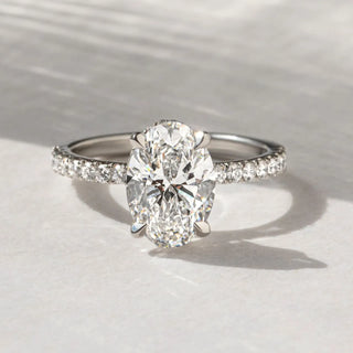 Round Halo, Pave & Split Shank Engagement Ring – 1.93 CT Lab Grown Diamond